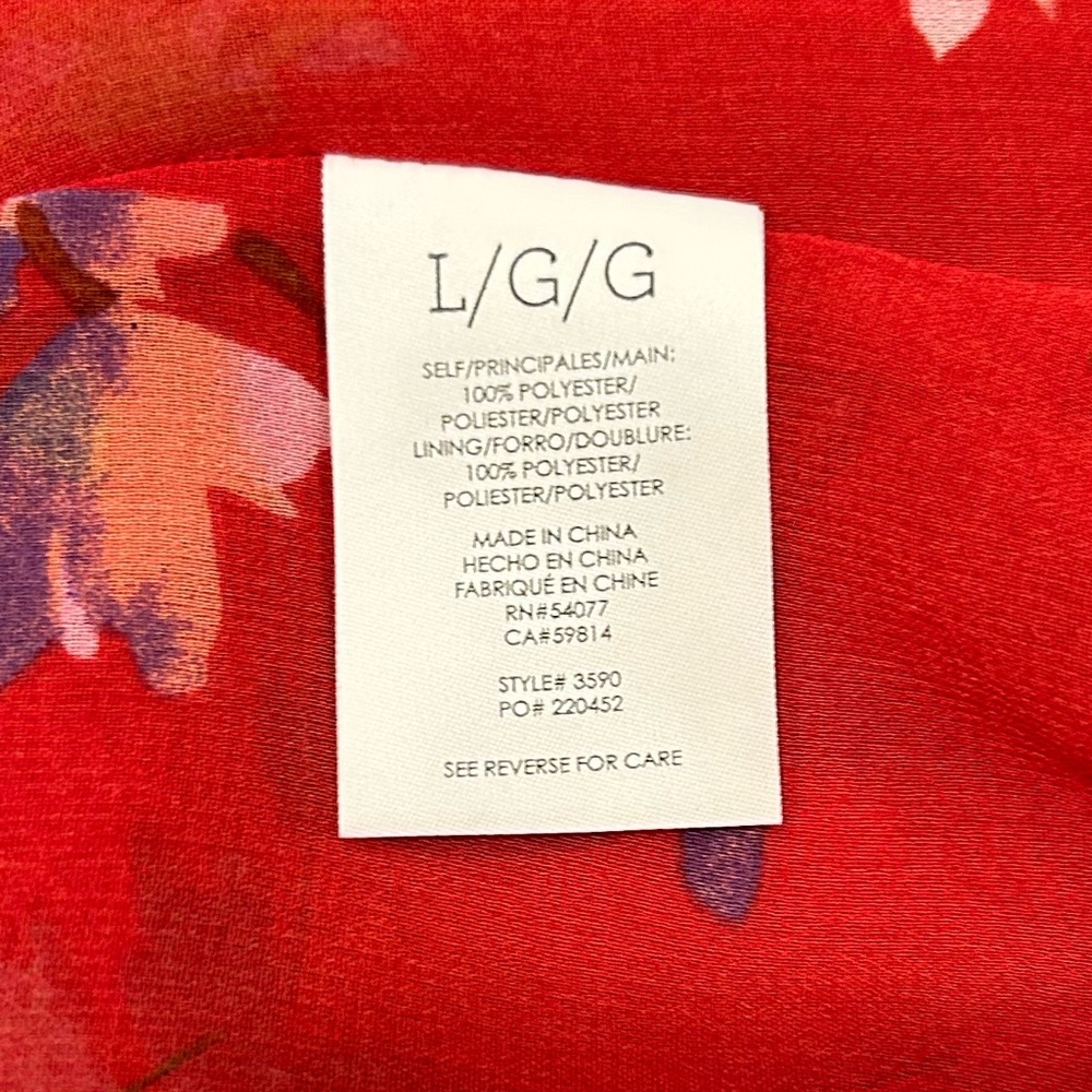 Sold~Cabi Devoted Blouse Red Floral Bell Sleeves Multi Color Layered Top, Size L - Picture 8 of 9